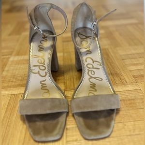 Sam Edelman Daniella Ankle Strap Sandal Oatmeal Suede Size 8.5